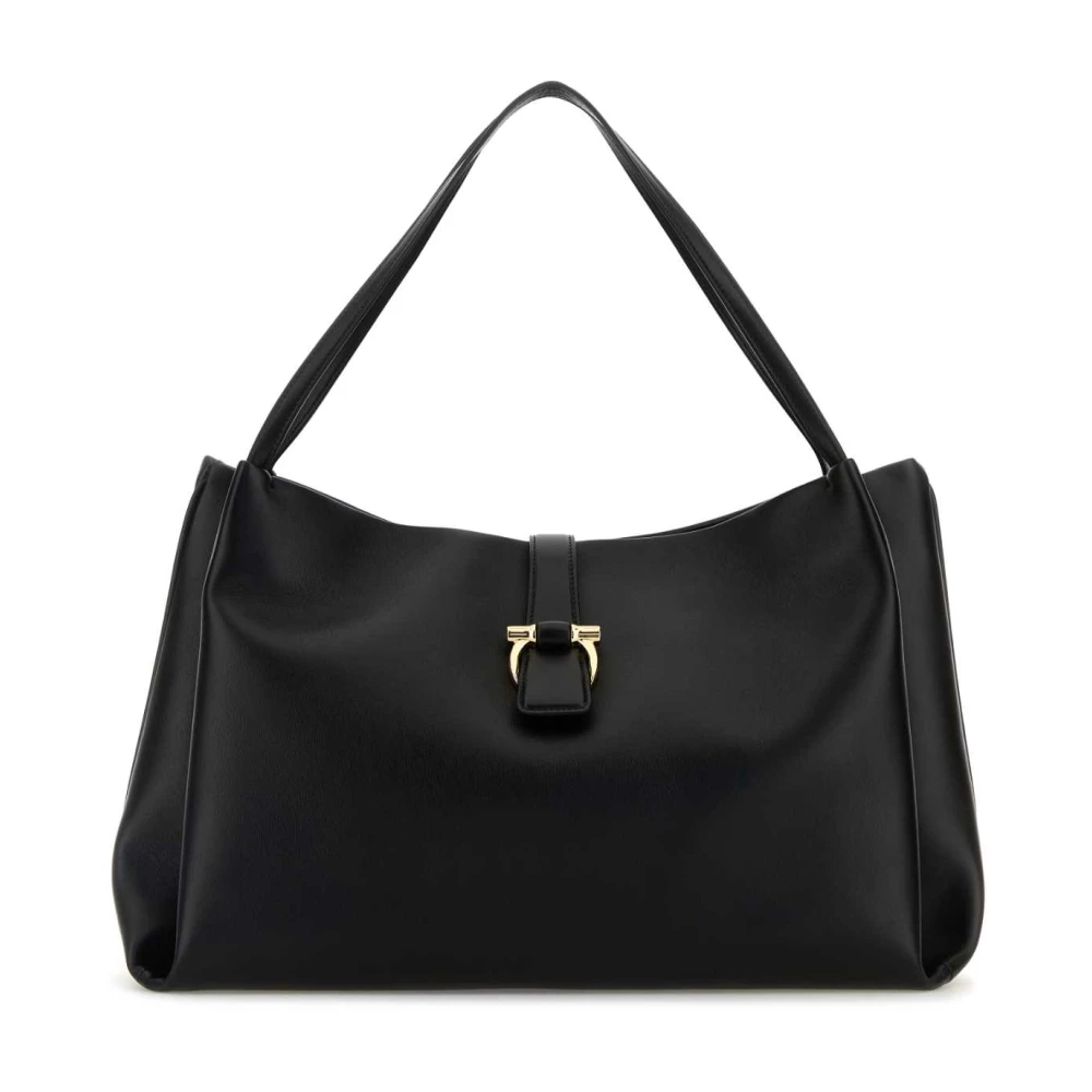 Ferragamo Women's Black Leather Shopping Bag