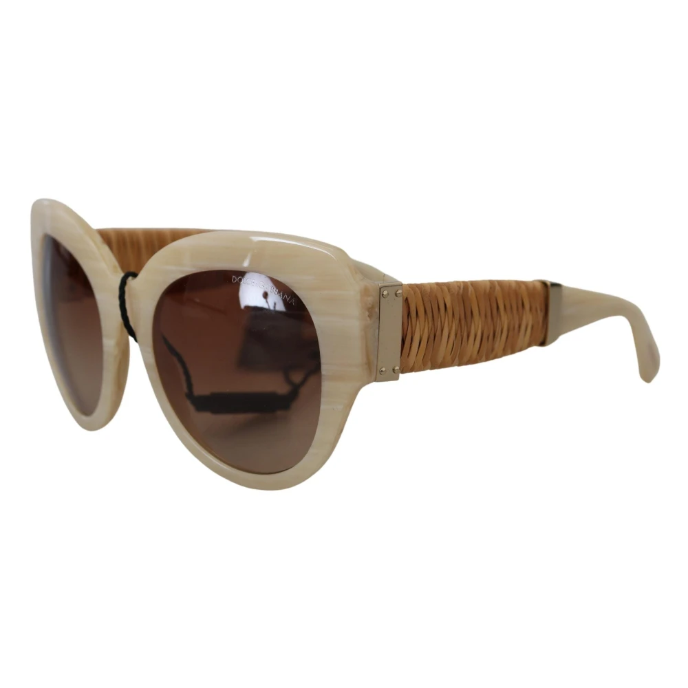 Dolce & Gabbana Women's Brown Chic Beige Acetate Sunglasses - Sunglasses - One Size - Accessories