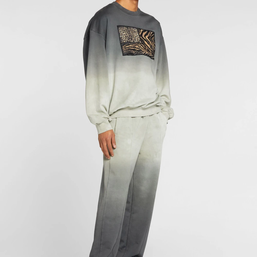 Roberto Cavalli Faded Cotton Sweatpants met Tiger Tooth Hangers Green Heren