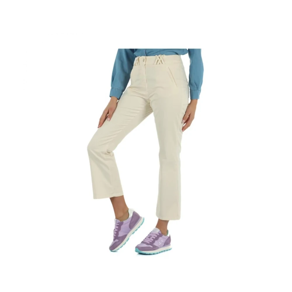 Pennyblack Katoenen Broek Grijs Label Beige Dames