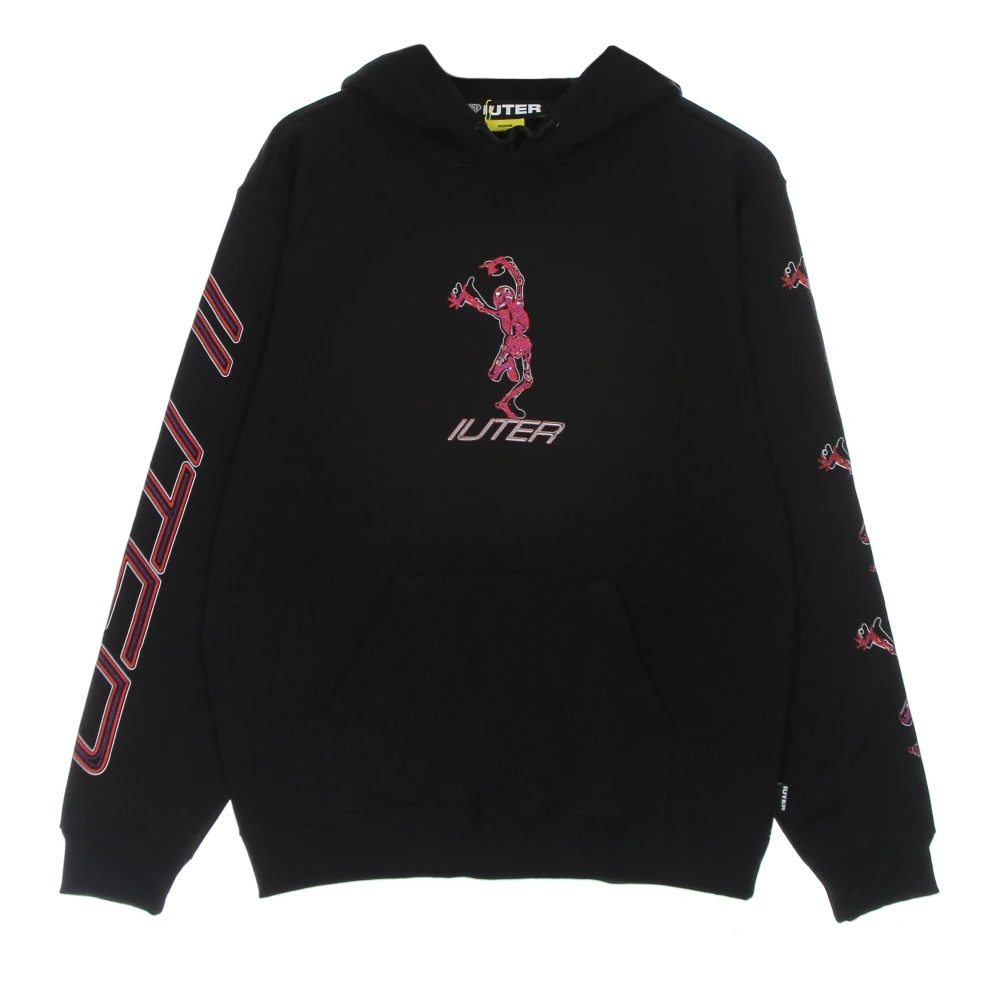 Iuter Zwarte Skeleton Hoodie Lange Mouw Sweatshirt Black Heren