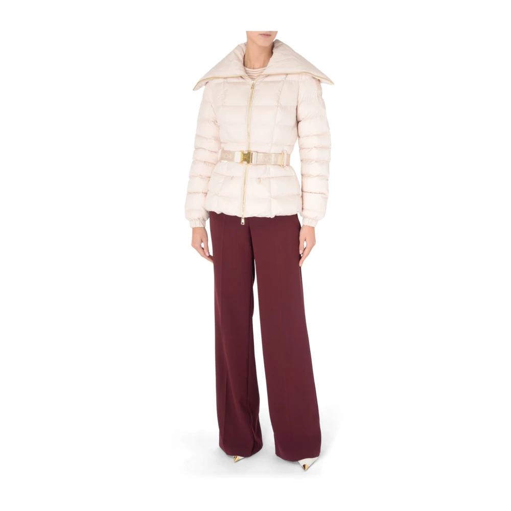 Elisabetta Franchi Roze Nylon Puffer Jas Pink Dames