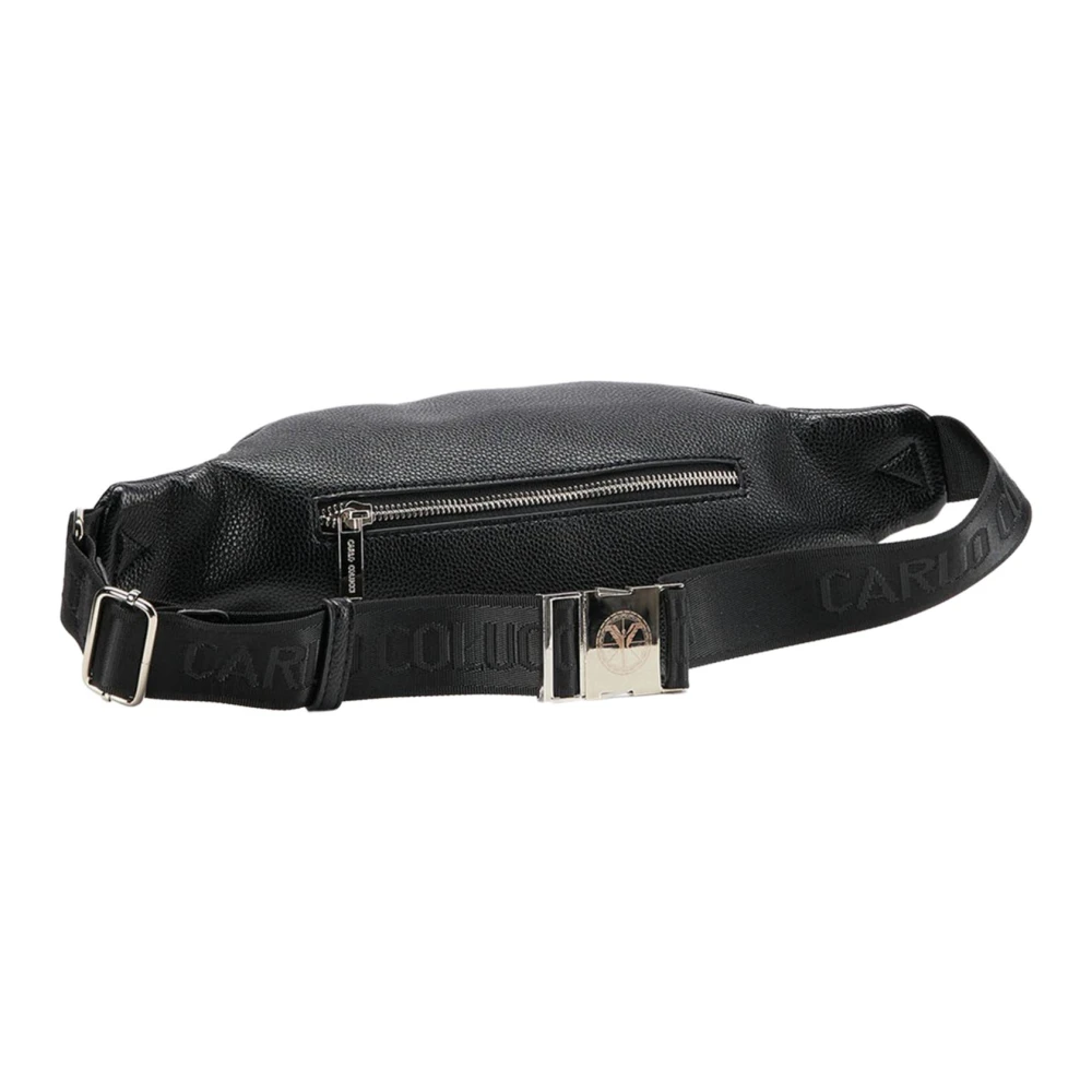 carlo colucci Crossbody tas met zilveren details Black Heren