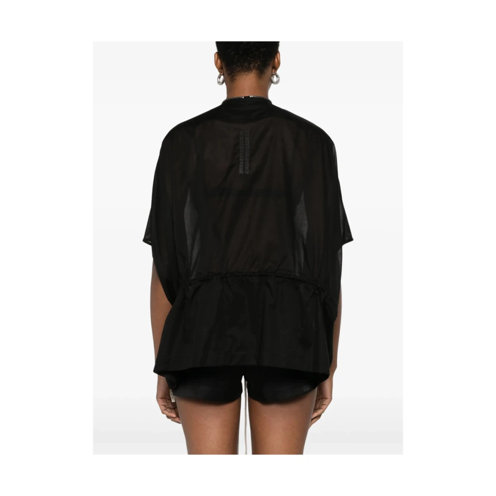 Rick Owens Zwarte Jas met Ritssluiting en Korte Mouwen Black Dames