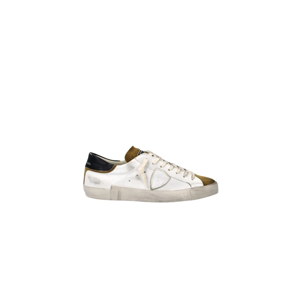 Philippe Model Witte lage top sneakers met asymmetrische band Heren Schoenen
