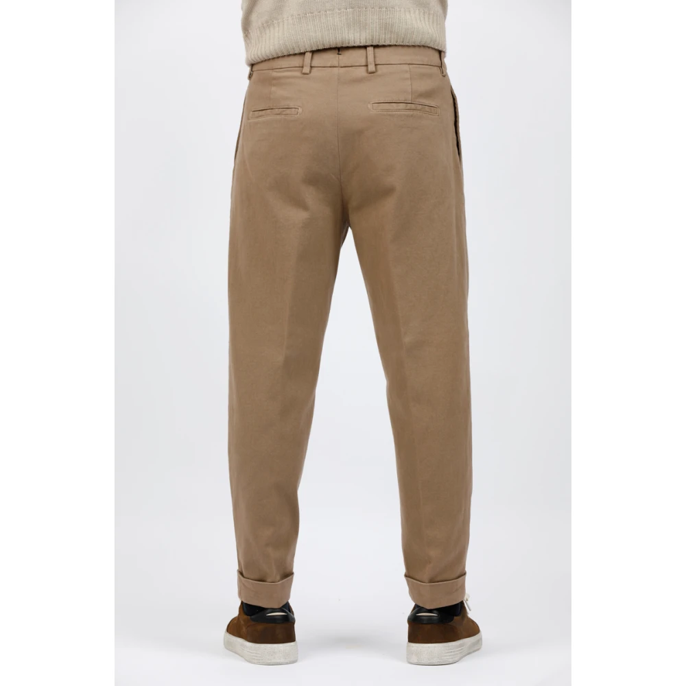 Berwich Crop over fit broek met unieke stijl Beige Heren