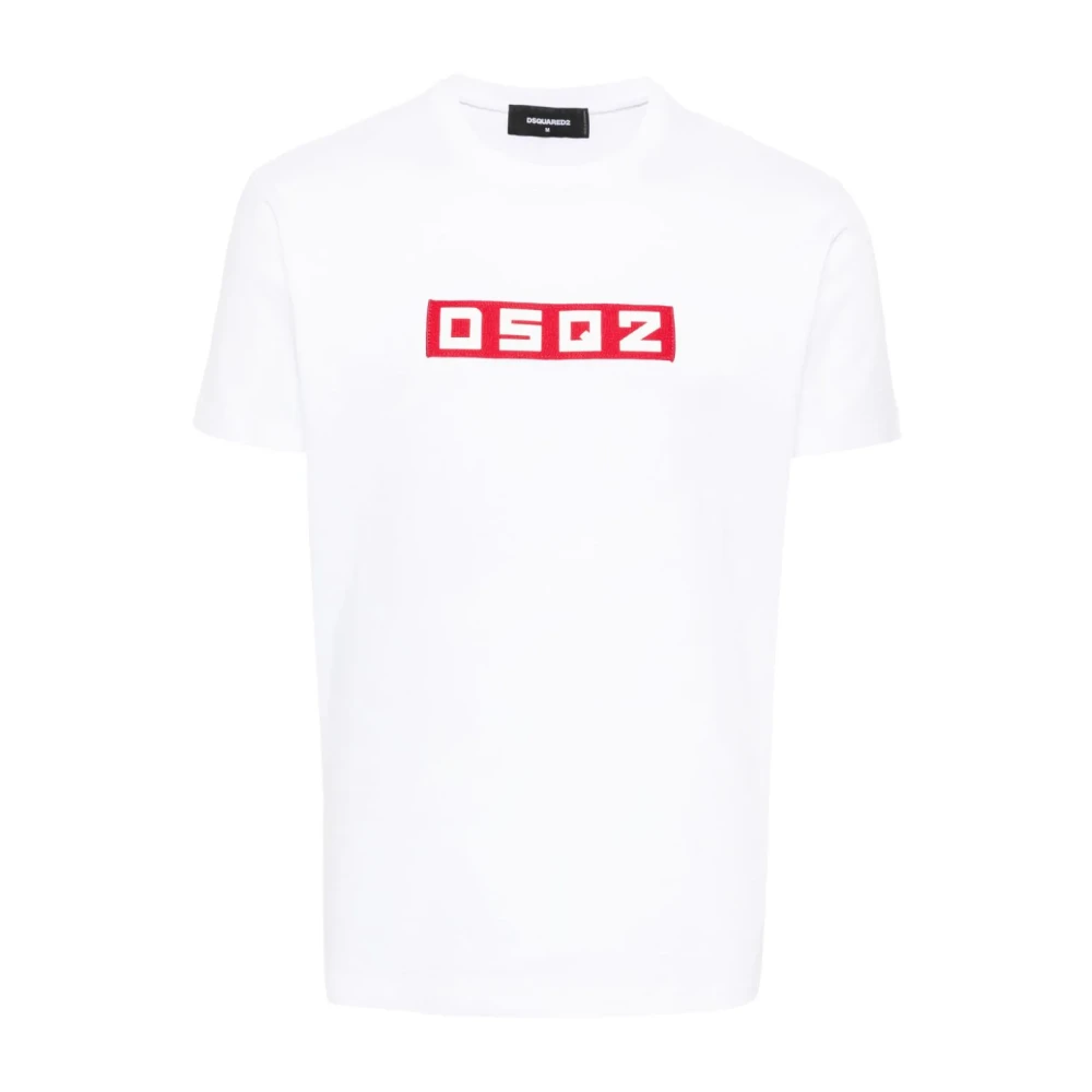 Dsquared2 Logo Applique Jersey T-Shirt White Heren