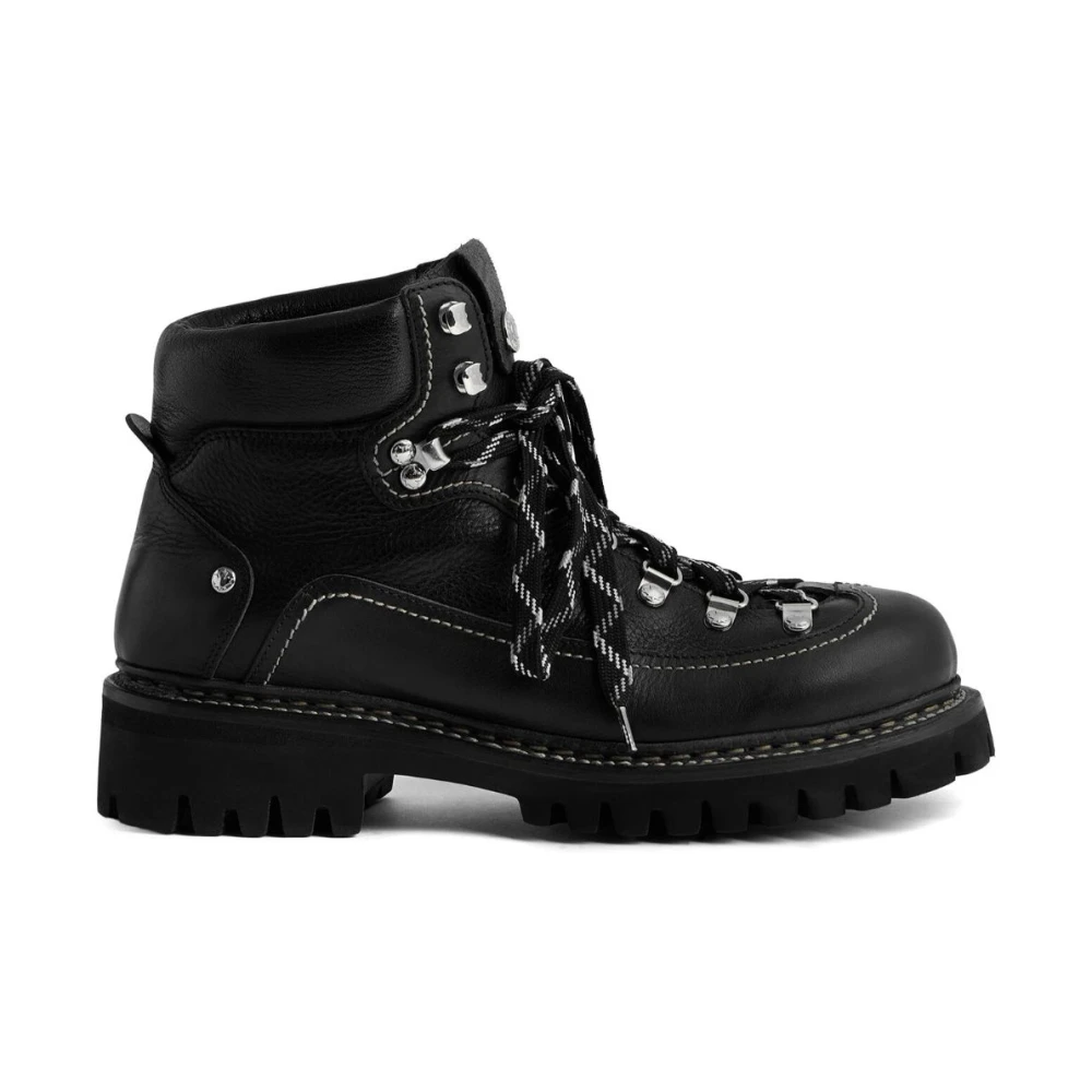 Dsquared2 , Lace-Up Boots, Male, Black, 8 Uk, Black Ankle Boots