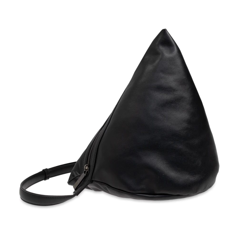 Yohji Yamamoto Leren tas Black Unisex