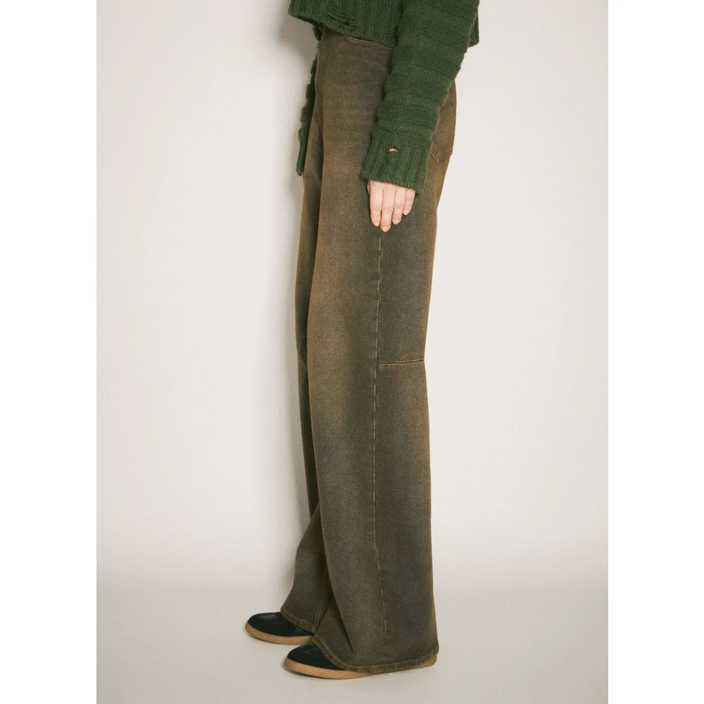 MM6 Maison Margiela Raw-Edge Five-Pocket Jeans Brown Dames