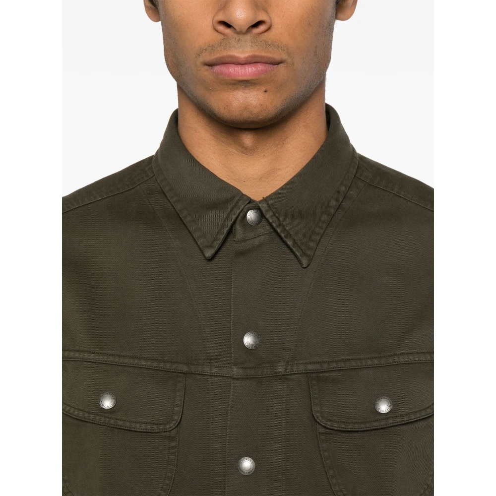 Tom Ford Katoenen knoopsluiting Overshirt Green Heren