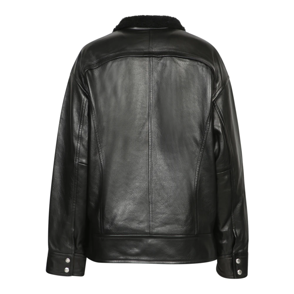 IRO Zwarte leren jas voor vrouwen Black Dames