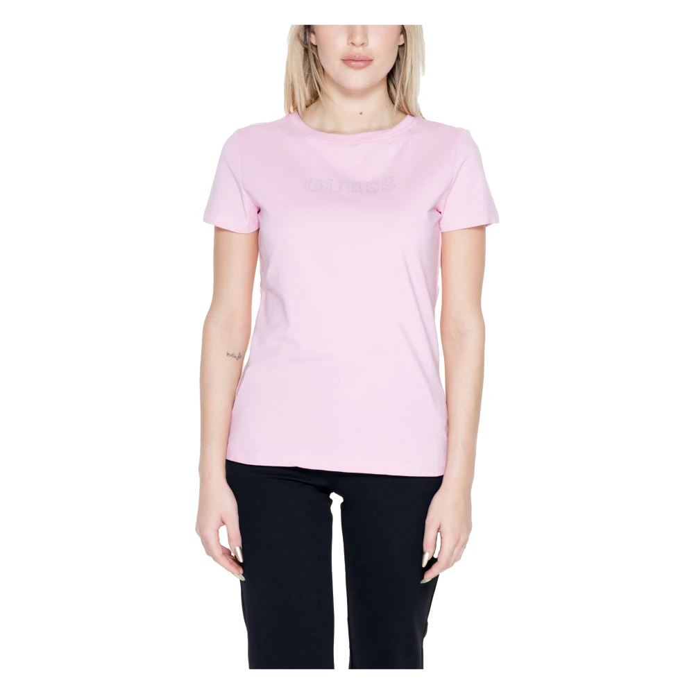 Guess Dames T-shirt Lente Zomer Collectie Pink Dames