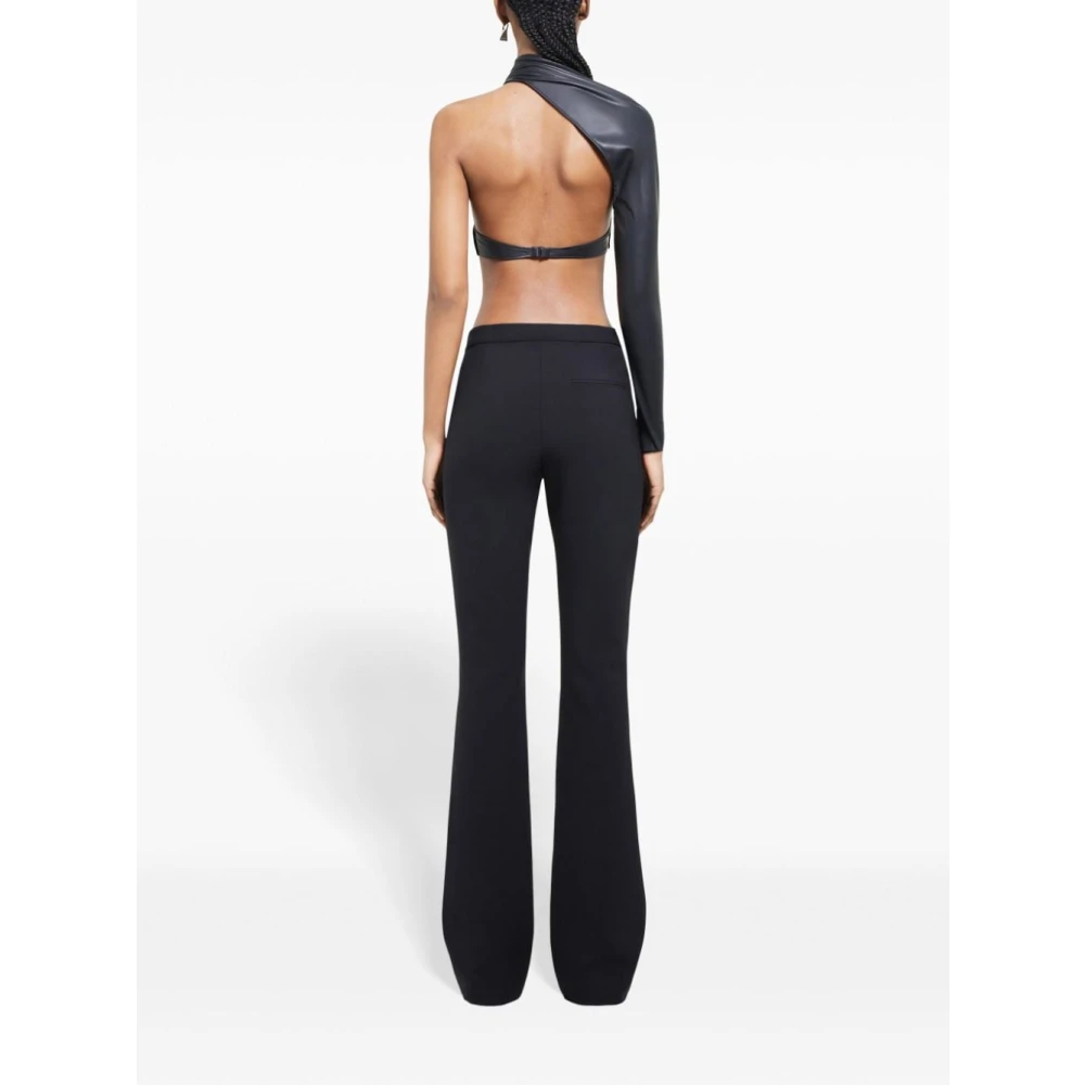 Courrèges Zwarte Wollen Flared Broek Black Dames