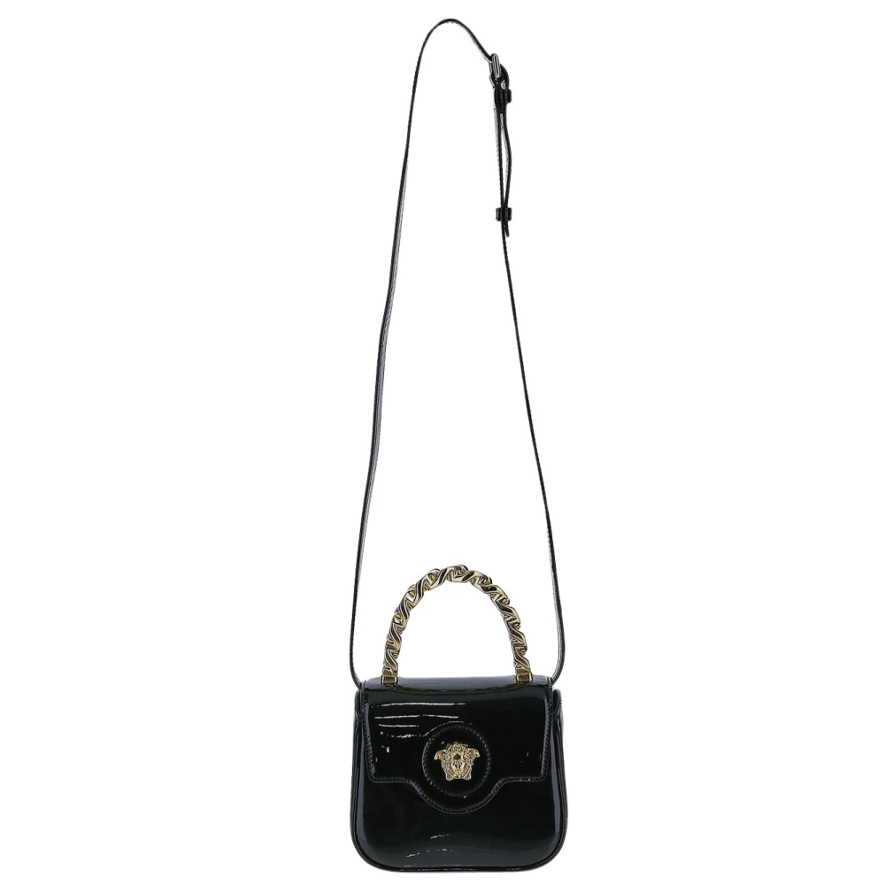 Versace Svart Patentläder Mini Väska Black, Dam