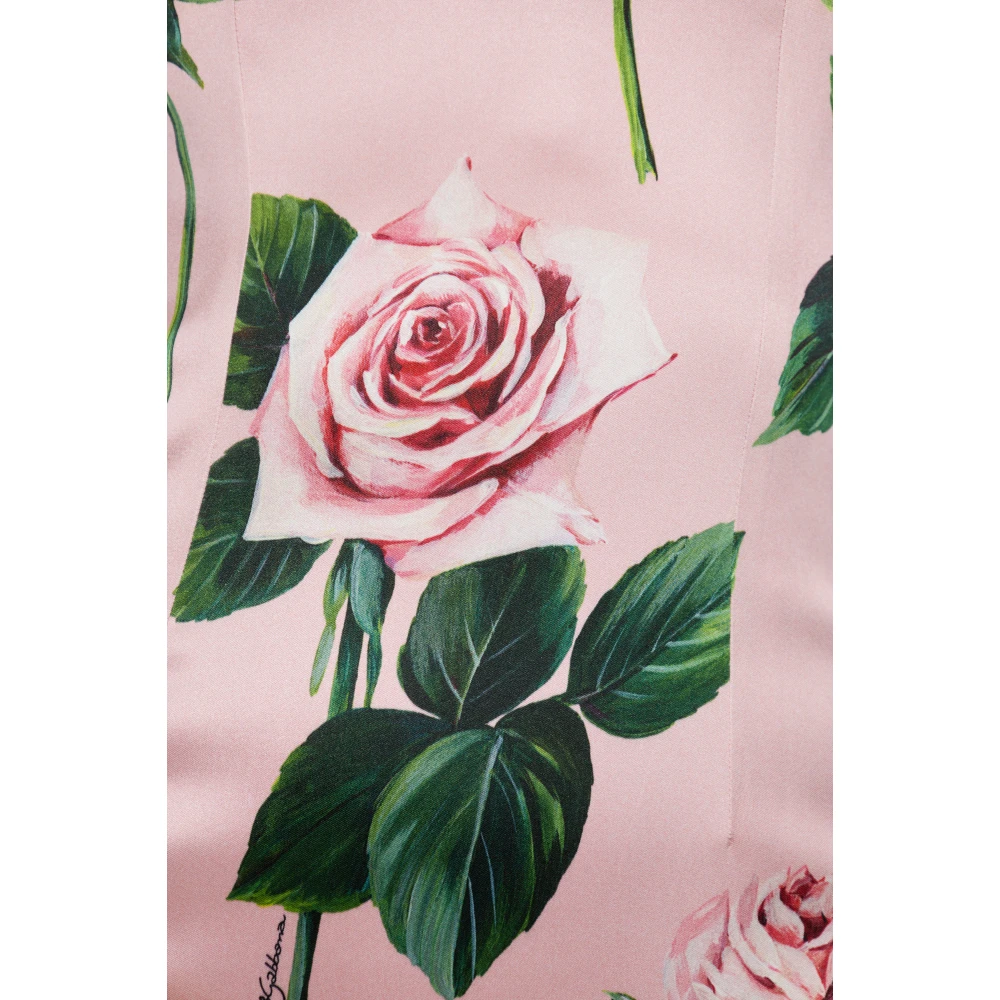 Dolce & Gabbana Jurk met bloemenpatroon Pink Dames
