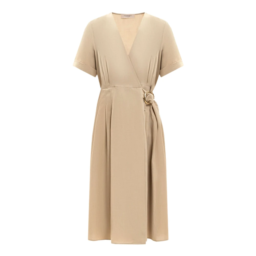 Twinset Women's Beige Twin-Set Dresses - Wrap Dresses - M - Dresses