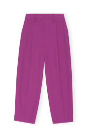 Purple Ganni Summer Suiting Relaxed Pleated Pants Bukser & Jeans