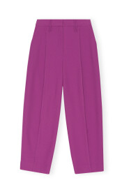 Purple Ganni Summer Suiting Relaxed Pleated Pants Bukser &amp;amp;amp;amp; Jeans