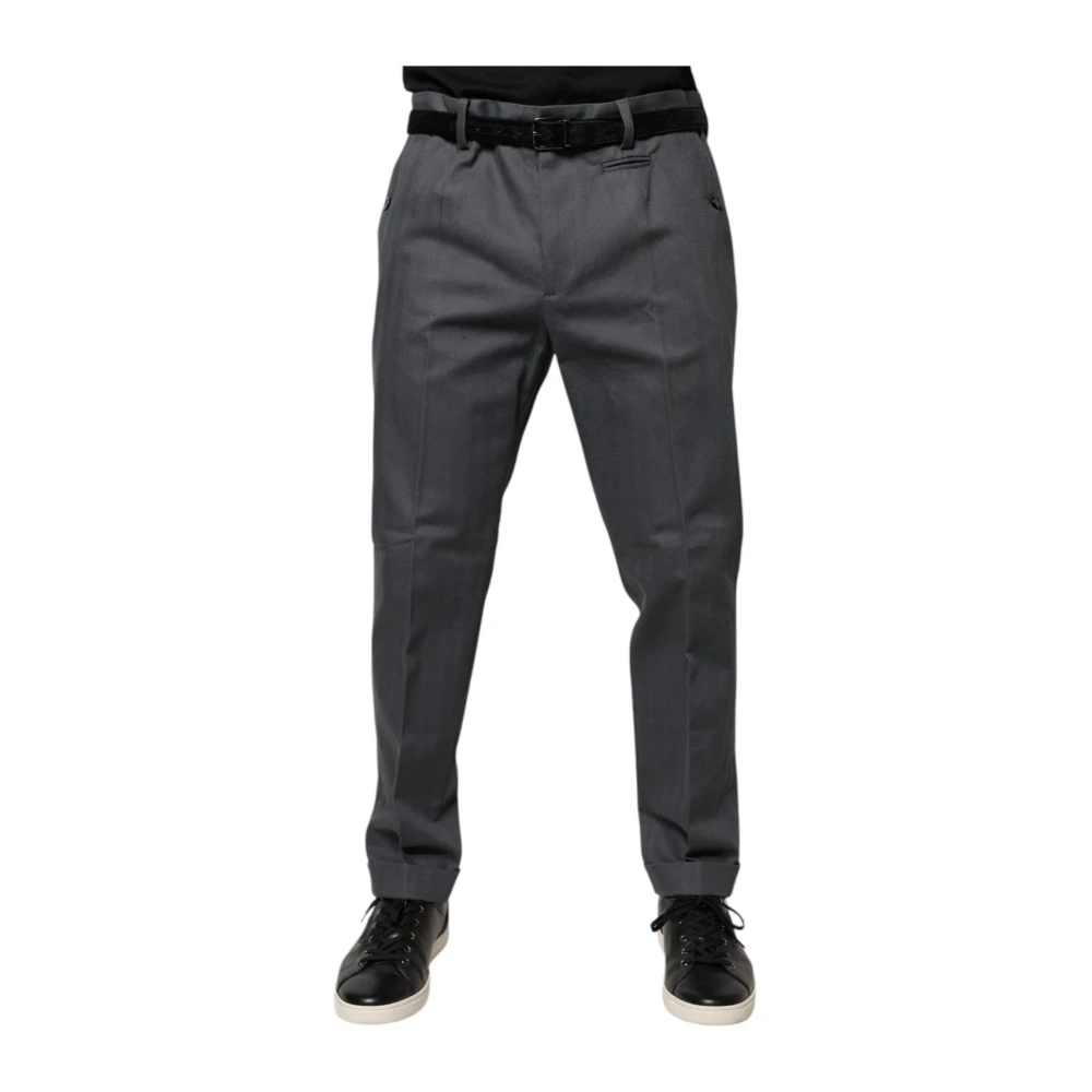 Dolce & Gabbana Men's Gray Pleated Trousers