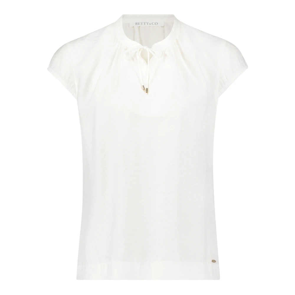 Betty & Co Blouse met korte mouwen en ruches White Dames