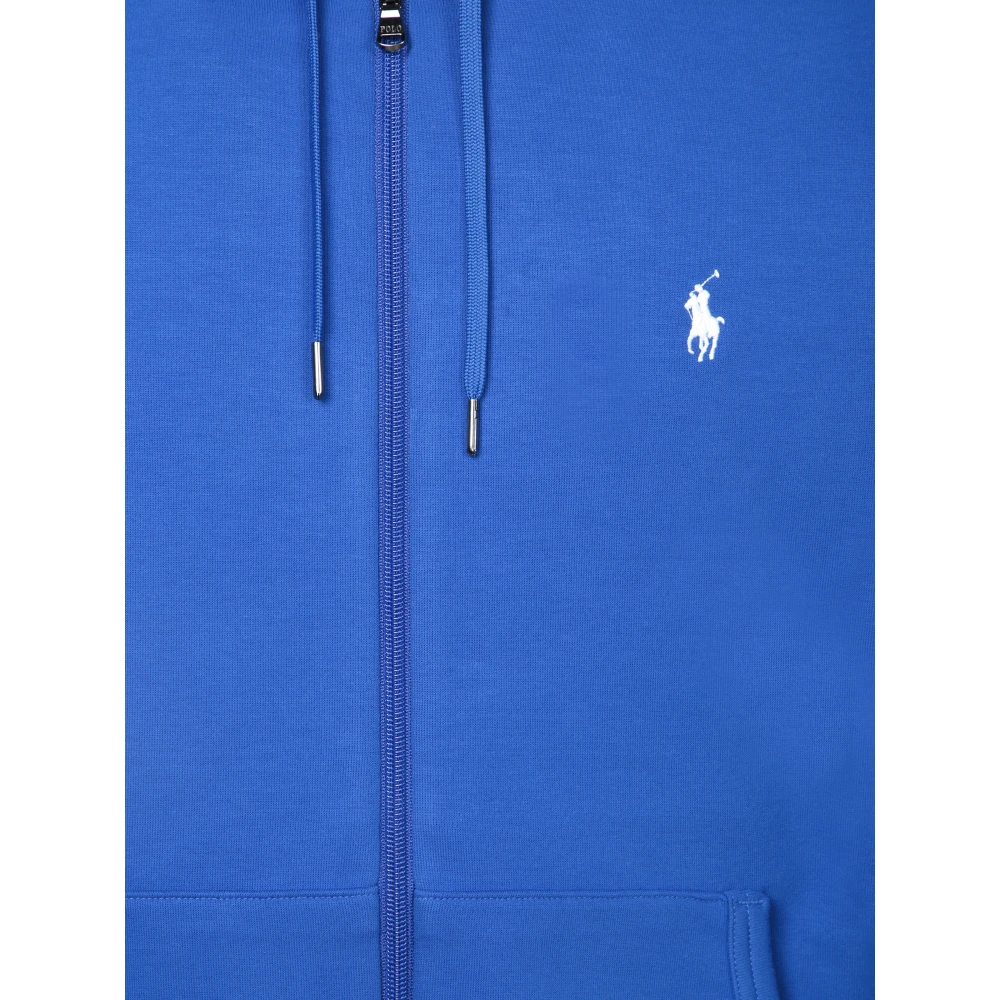 Polo Ralph Lauren Moderne Zip Hoodie met Geborduurd Logo Blue Heren