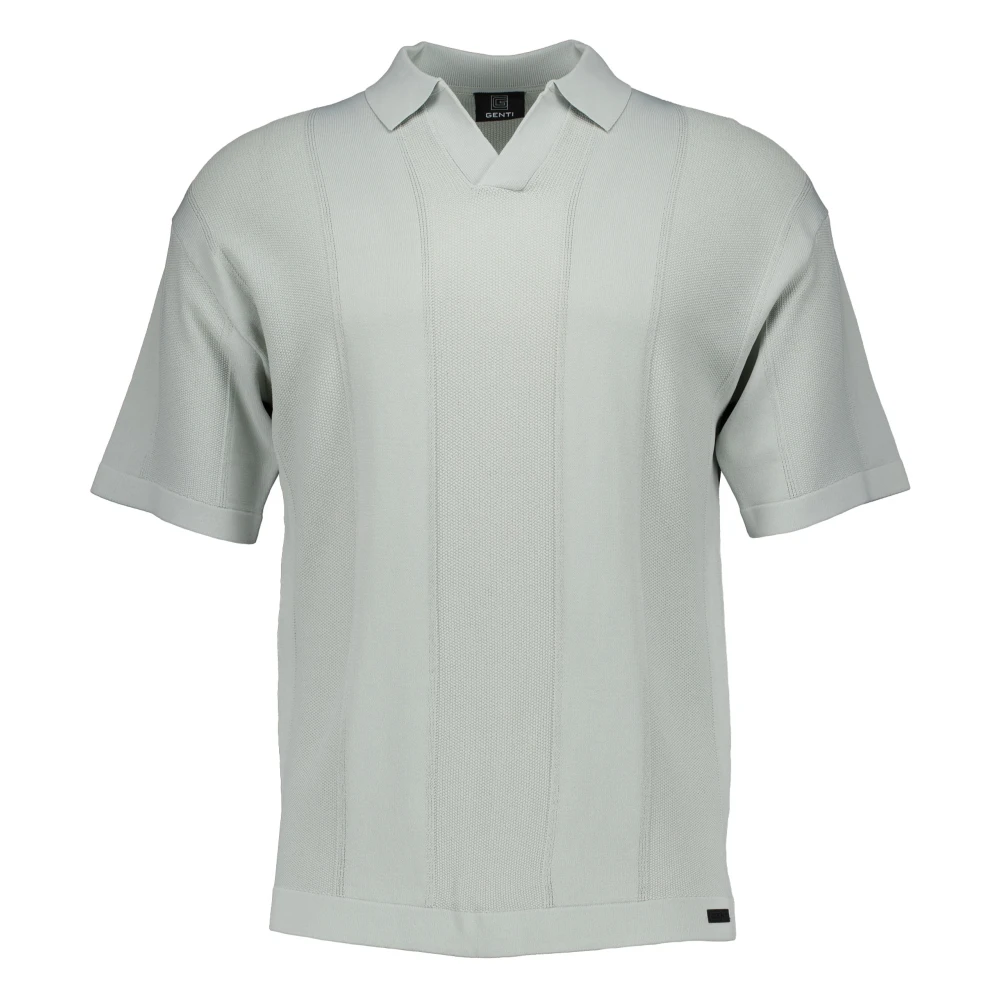 Genti Men's Green Polo Shirts, M, Polo No Button Ss