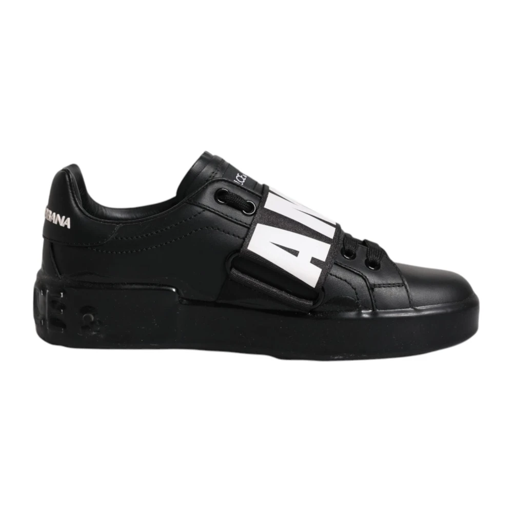Dolce & Gabbana Mujer Negro - Zapatillas Bajas Negras Blancas - Shoes - 37 Eu - Zapatillas Bajas Negras Blancas