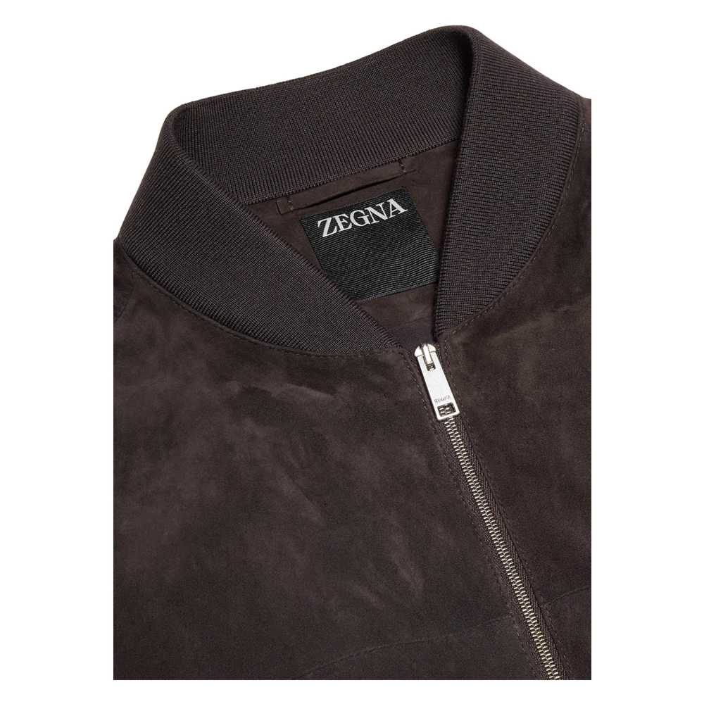 Ermenegildo Zegna Bruine Bomberjack met Gebreide Randen Brown Heren