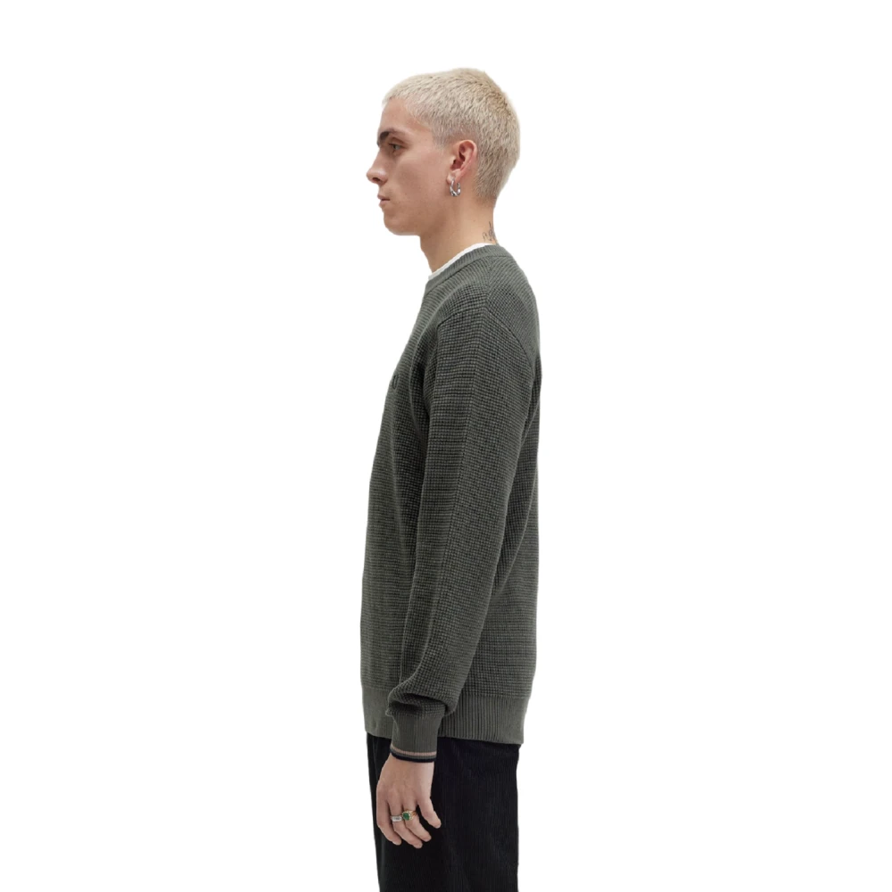 Fred Perry Groene Trui met Honingraatstructuur Green Heren