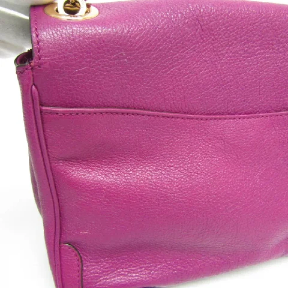 Salvatore Ferragamo Pre-owned Leather shoulder-bags Purple Dames