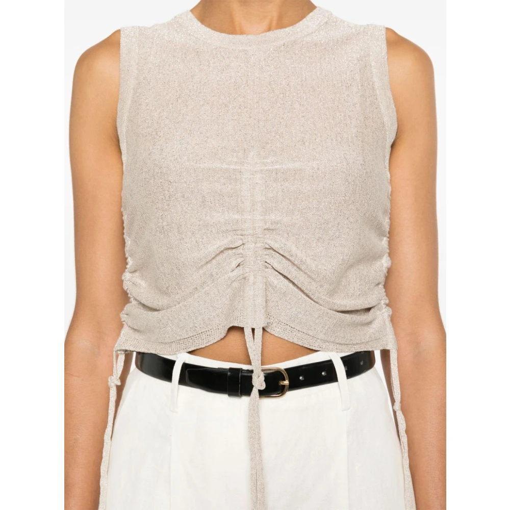 Ermanno Scervino Neutrale Mouwloze Top Beige Dames