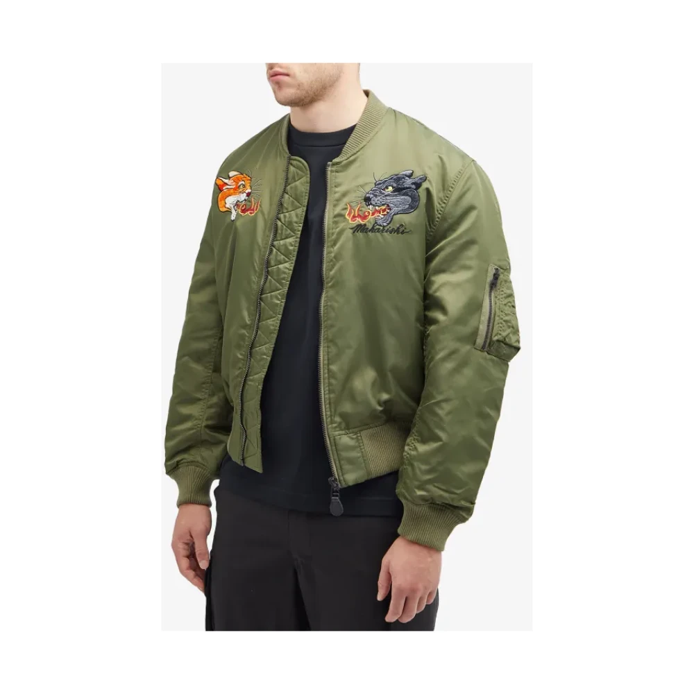 Maharishi Dualithi Panther Flight Jacket Olijf Green Heren