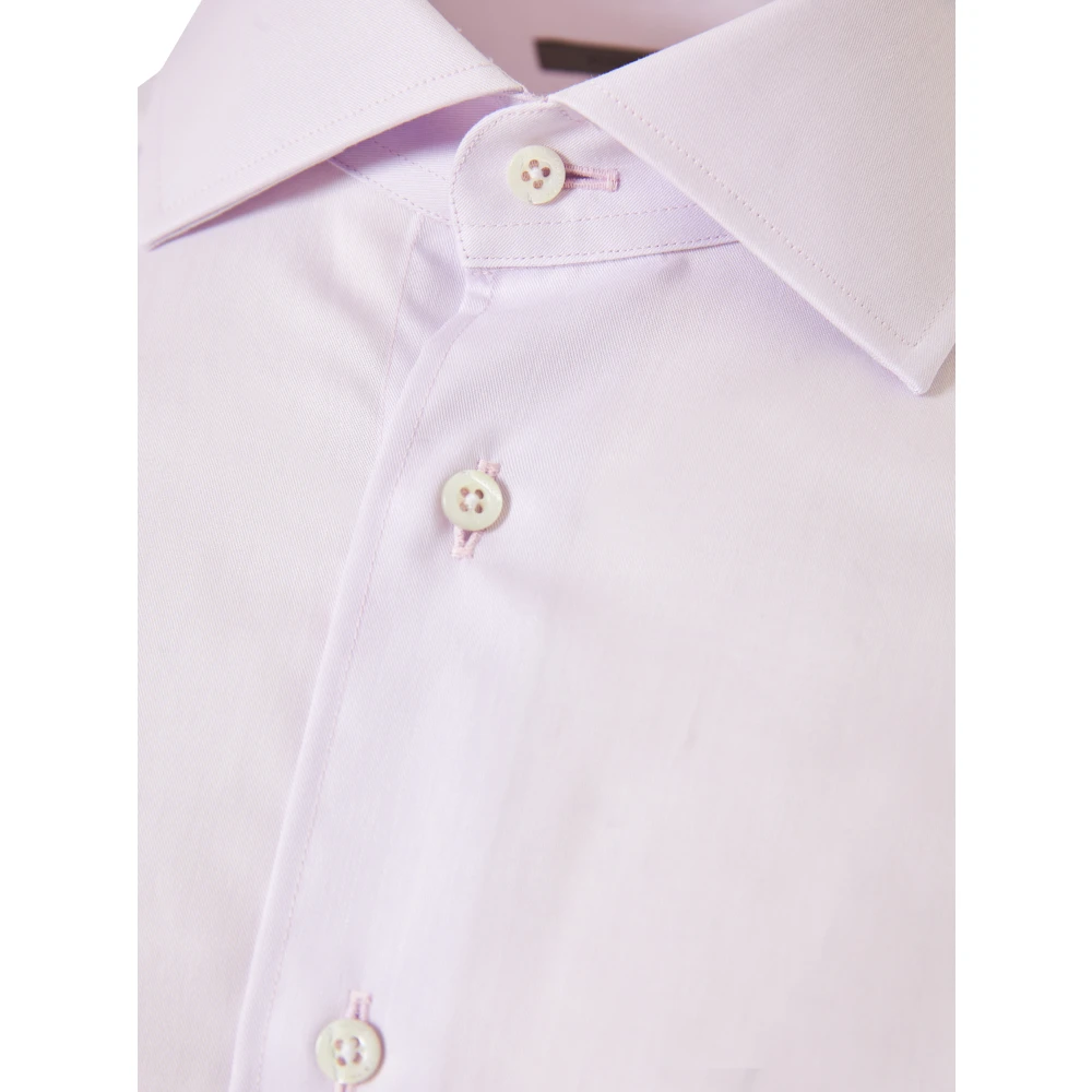 Corneliani Italiaans katoenen overhemd Purple Heren