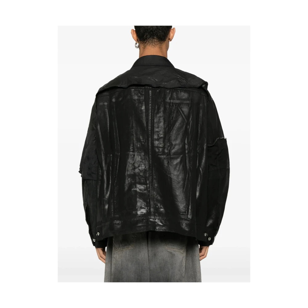 Rick Owens Zwarte Shadow buitenkleding met knoopsluiting Black Heren