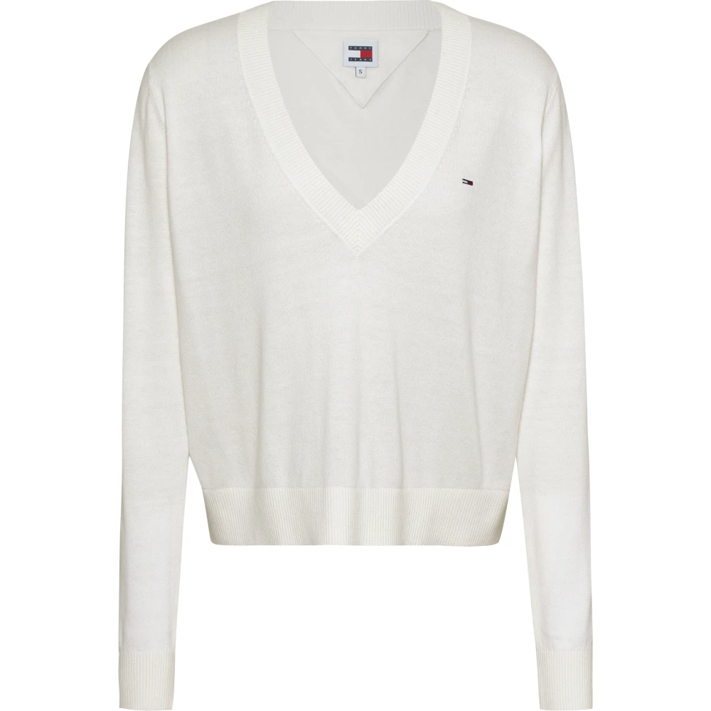 Tommy Jeans Witte Slim Fit Sweater Lente Zomer White Dames