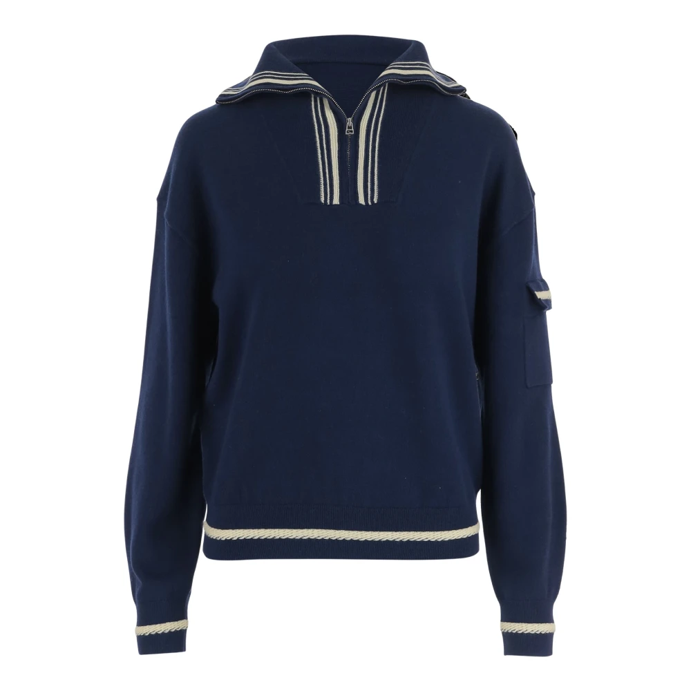 Guest In Residence Blue Jib Polo - Female - Turtlenecks - S - Knitwear