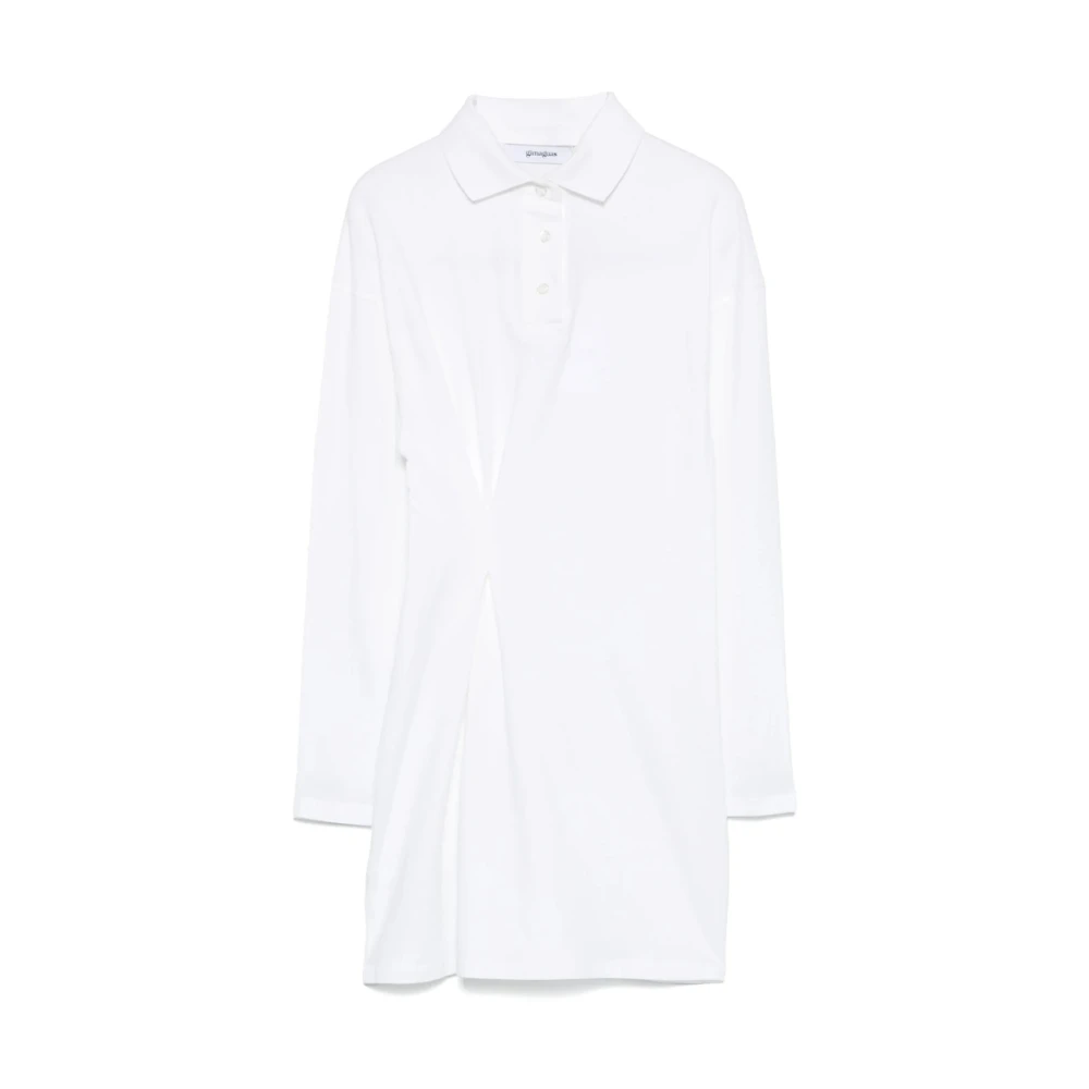 Gimaguas Witte Polo Jurk met Plooien White Dames