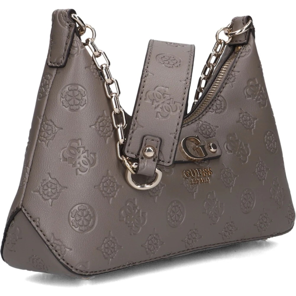Guess Top Zip Schoudertas in Taupe Gray Dames