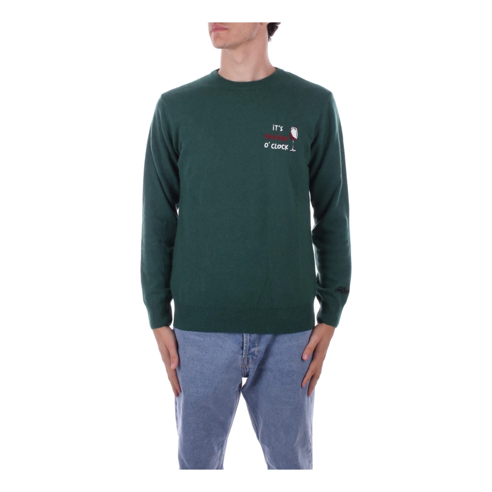 Saint Barth Groene Logo Sweater Regular Fit Green Heren