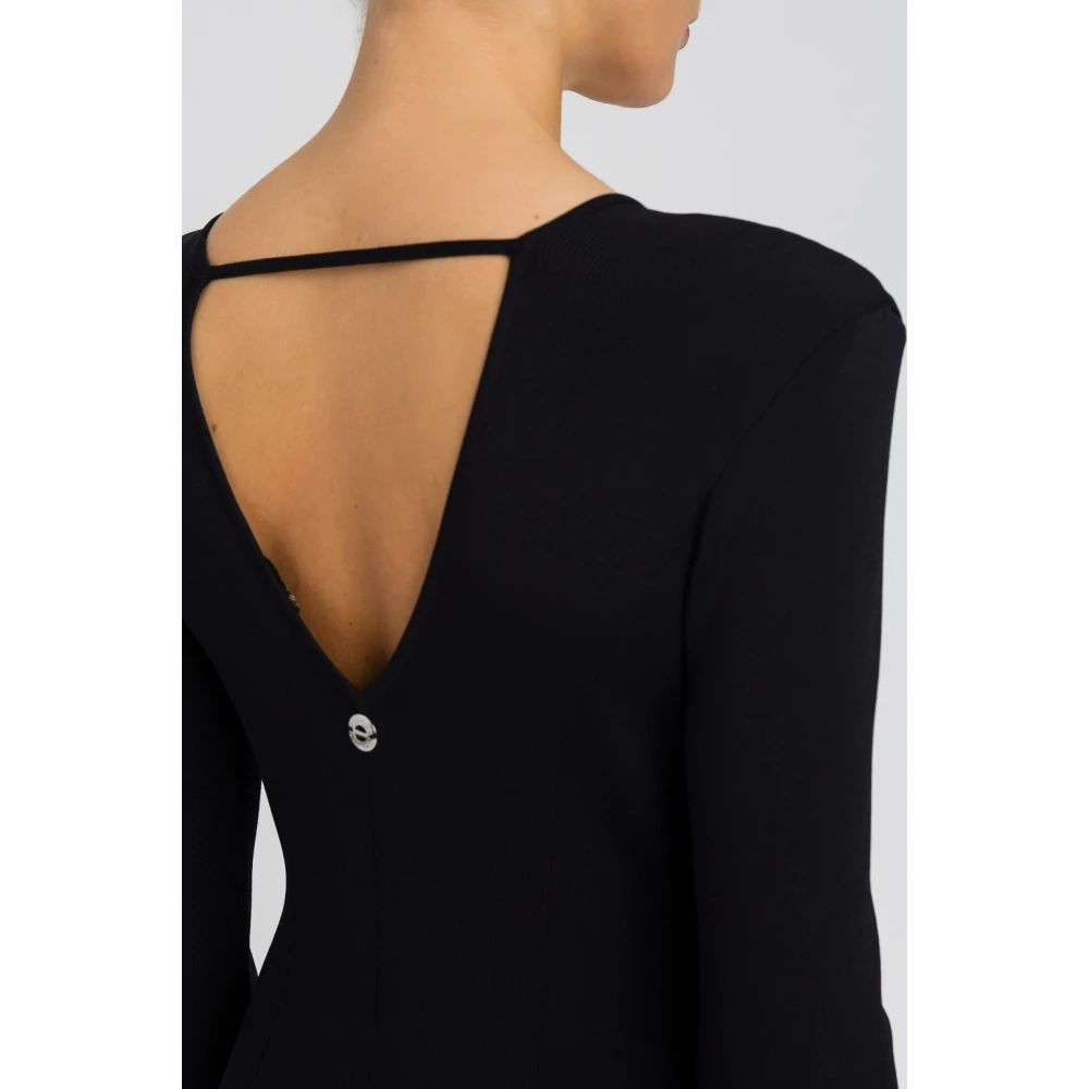 Twinset Zwarte jurk met korte mouwen Black Dames