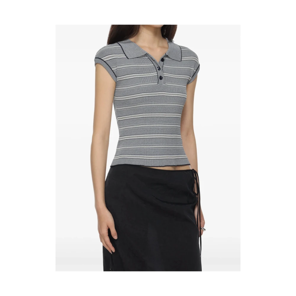 LOW Classic Blauw Gestreepte Polotrui Gray Dames
