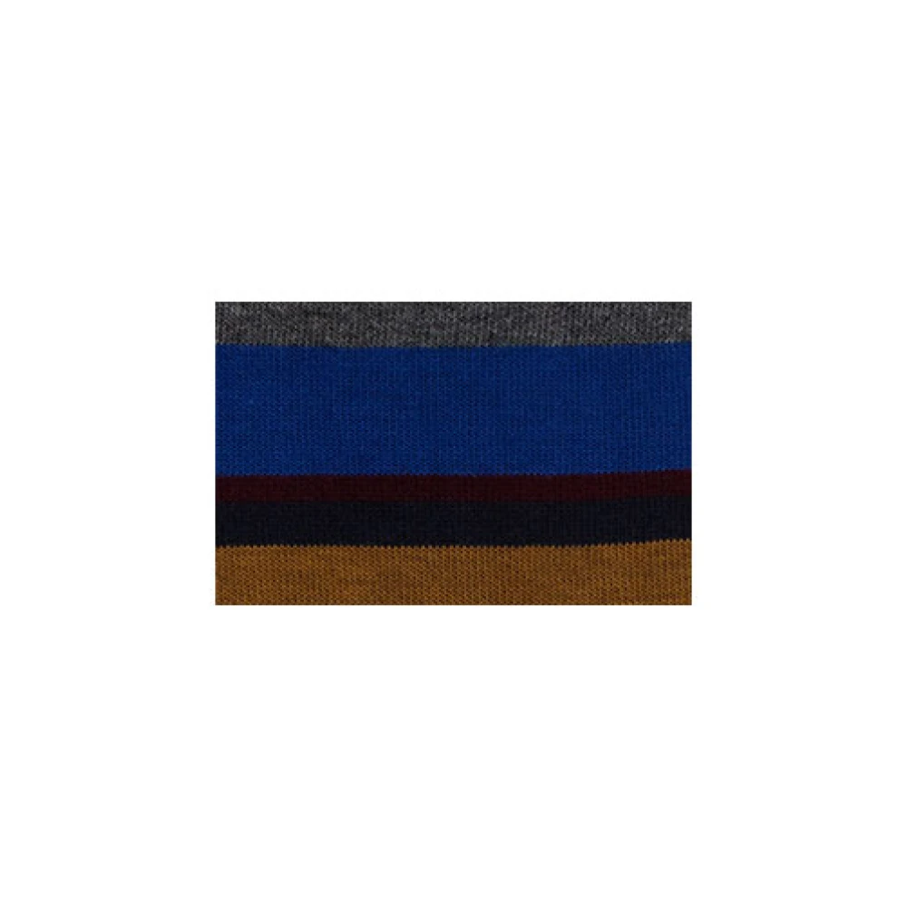 Gallo Korte blauwe katoenen sokken voor dames met veelkleurige strepen Multicolor Dames