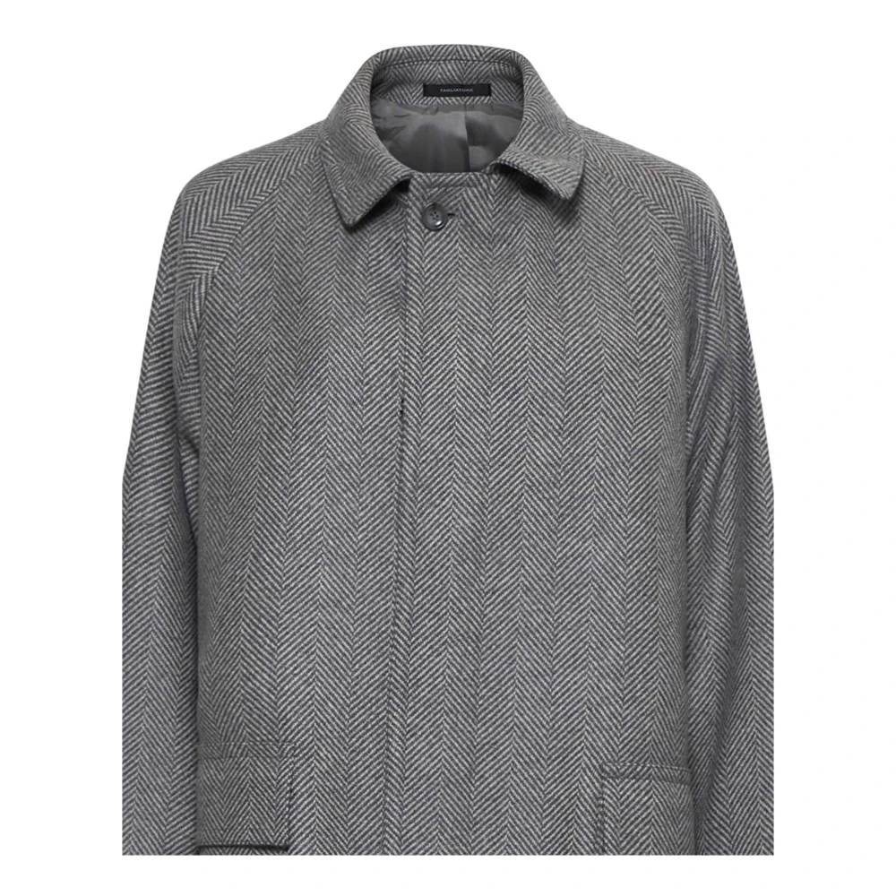Tagliatore Visgraat Wol Kasjmier Jas Gray Heren