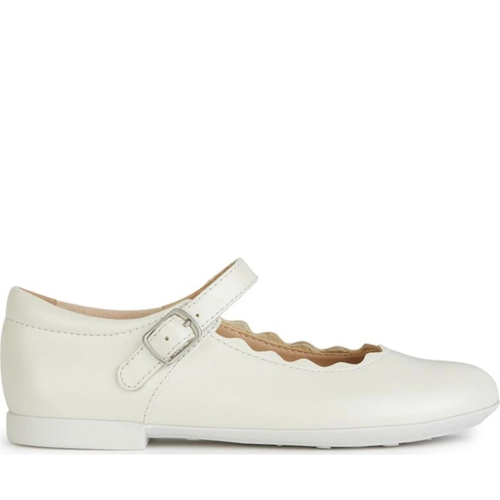 Geox Girls White Ballerina,, Ballerina Shoes For Size 30 Eu