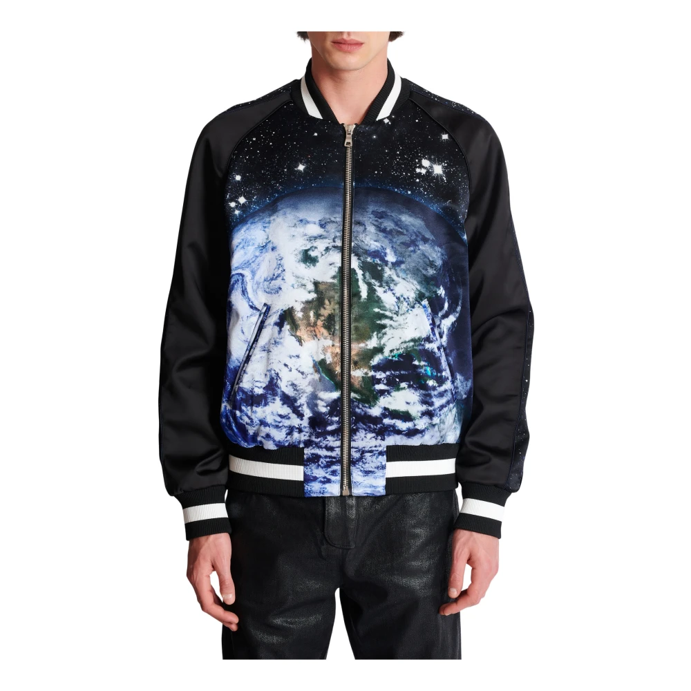 Balmain Gedrukte Earth and Stars bomberjack Multicolor Heren