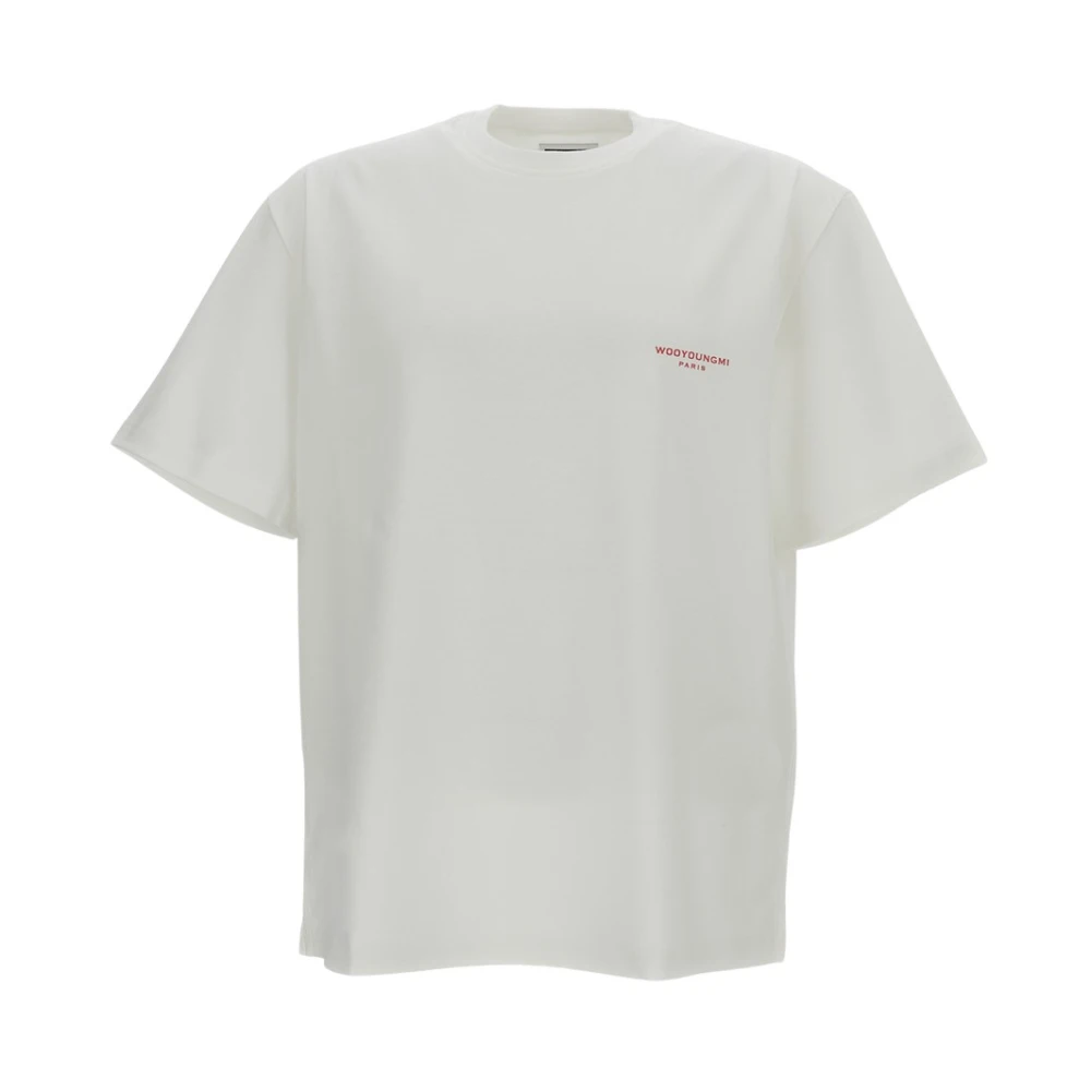 Wooyoungmi Men's White T-Shirts, S, Oversized Logo T-Shirt