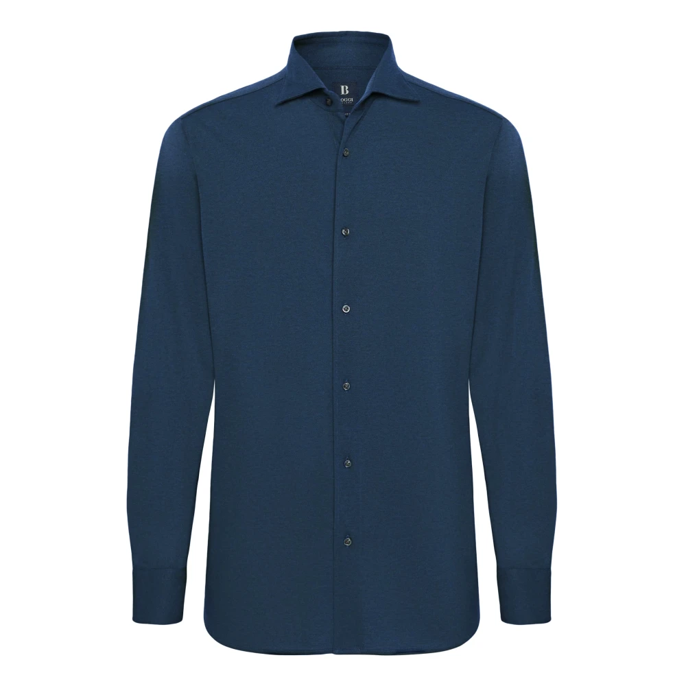 Boggi Milano B Jersey Pique Polo Shirt Regular Fit Blue Heren
