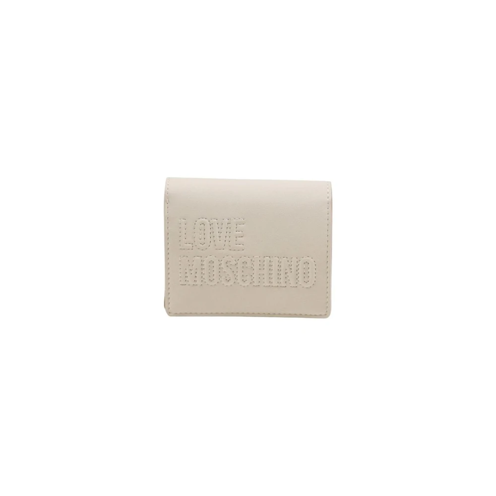 Love Moschino Women's Beige Polyethylene Wallet With Zip-Around Closure