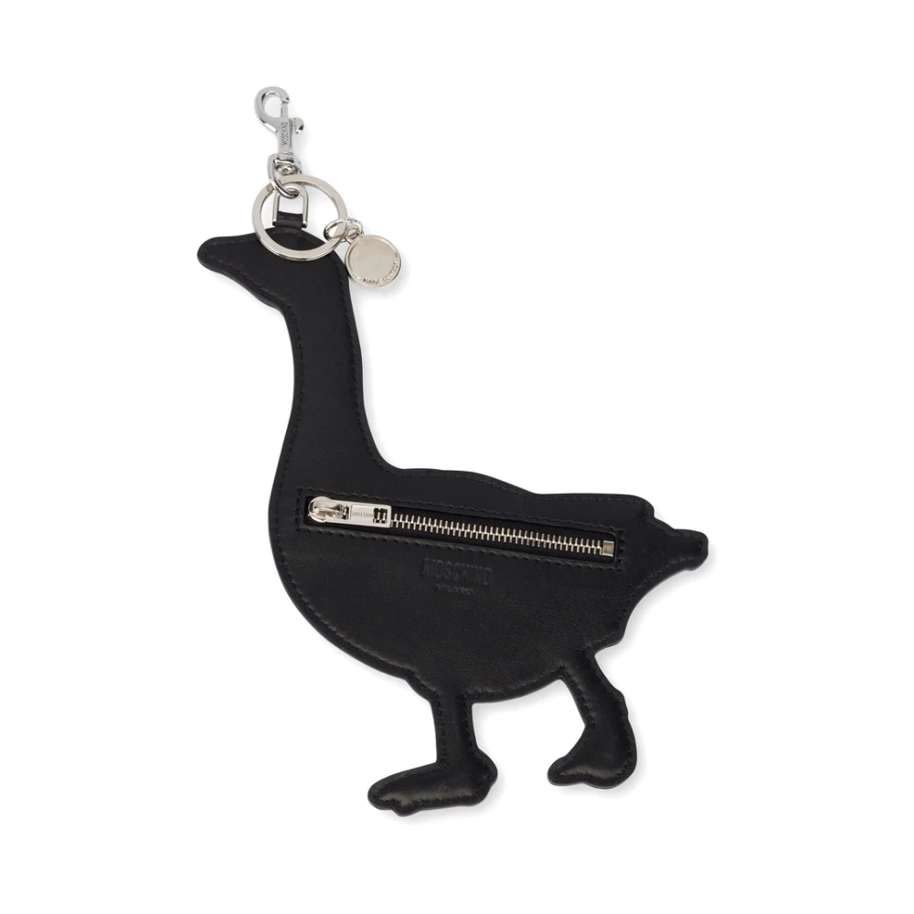 Moschino Ganzenlichaam Sleutelhanger met Ritszak White Dames